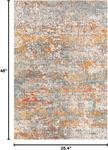 Ковер SAFAVIEH, 67 x 122 см, Madison Collection, Grey & Orange, современный абстрактный дизайн, не линяет и прост в уходе, идеален для помещений с высокой проходимостью: прихожая, гостиная, спальня (MAD460F) - фото 3
