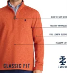 Свитер флис Quarter Zip — LT Grey HTHR IZOD - фото 5