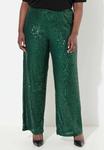 Брюки WIDE LEG SEQUINED Ulla Popken, темно-зеленый - фото 5