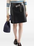 Prada кожаная мини-юбка с поясом, черный - фото 4