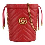 GUCCI Мини-ведро GG Marmont гибискус красный - фото