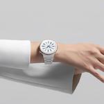 IBOANN Часы Strap Huawei Compatibility Ceramic Material, Three-bead ceramic convex (screw) - white (silver buckle) - фото 10