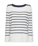 Полосатый свитер Elena Mirã², белый - фото