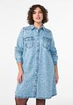 Платье Zizzi DESTROYED-MUSTER, Light B Laser Heart/Light-Blue Denim - фото