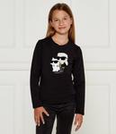 Лонгслив Karl Lagerfeld Kids Regular Fit, черный - фото