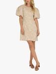 Мини-платье aria из жаккарда с цветочным рисунком A-VIEW, бежевый - фото