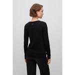 Свитер с круглым вырезом из мериносовой шерсти BOSS, черный - фото 4