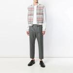 Укороченные брюки super 120 THOM BROWNE, серый - фото 4