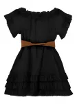 Платье с оборками Monnalisa, черный - фото 2