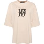 Футболка с принтом логотипа WE11DONE, бежевая - фото 2