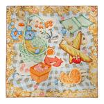 HERMES Шёлковый шарф, Aqua Green/Beige - фото 6