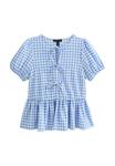 Блуза GINGHAM FRONT PEPLUM New Look, синий - фото 6