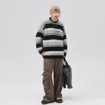 Свитер унисекс GOLFCROSS, красно-белый в полоску - фото 9