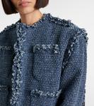 Джинсовая твидовая куртка Sacai, индиго - фото 4