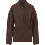 Рубашка с прямым подолом и скрученными деталями Lemaire, Umber - фото