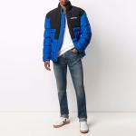 Marcelo Burlon Куртка стеганая с клетчатым узором, Blue - фото 3