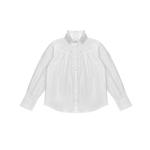 Детская блузка с длинным рукавом и рюшами, button down, premium cotton Elitechoice, White - фото