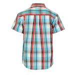 Повседневная рубашка в клетку для мальчиков Gioberti с короткими рукавами и пуговицами, цвет Green White - фото 2