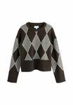 Джемпер Next CREW NECK, Chocolate Brown Argyle/Brown - фото 6