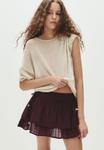 Юбка PULL&BEAR RUFFLED WITH BEADS, Bordeaux - фото