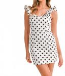 Платье Maria в горошек бело-черное MABLE - фото