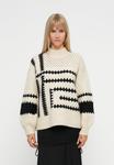 Джемпер Object OBJPETRINE PULLOVER, White Sand/Black/Beige - фото