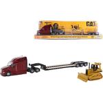 Сборная модель грузовика с полуприцепом-платформой из сплава CAT - фото