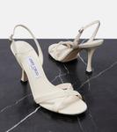 Эльси 90 кожаные сандалии Jimmy Choo, Latte - фото 5