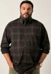 Рубашка каро Men Plus, Black - фото
