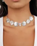 Ожерелье-Чокер из ракушек Санторини Ettika, silver - фото 4