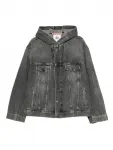 Джинсовая куртка с капюшоном Acne Studios, серый - фото