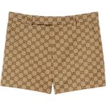 Хлопковые шорты GUCCI, коричневый - фото