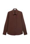 Блуза Mango Button-down blouse, Brown - фото 5