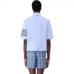 THOM BROWNE Рубашка мужская Blue Pointed Collar Moderate - фото 2