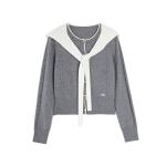 ELLE Свитер Women's Medium Gray Crew Neck Moderate - фото