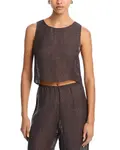 Укороченный топ без рукавов от Stella Leset, коричневый - фото