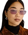 Солнцезащитные очки Le Mimi Aviator, 57 мм Le Specs, розовый - фото 2