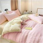 Generic Комплект постельного белья мягкий дышащий White - фото 3