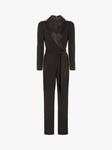 Adrianna Papell Вязаный комбинезон-смокинг из крепа, черный - фото 4
