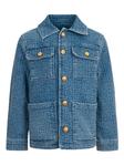 Джинсовая куртка с геометрическим принтом Balmain Kids, синий - фото