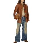 Acne Studios Кожаная куртка, Brown - фото 3