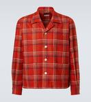 Клетчатая шерстяная фланелевая рубашка-оверсайз Bode, Red Navy - фото