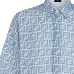 Рубашка с принтом FF FENDI, синий - фото 8