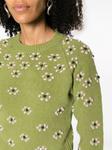 Kenzo floral-embroidered wool jumper, зеленый - фото 5
