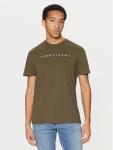 Футболка обычного кроя Linear Logo DM0DM20744 Tommy Jeans, зеленый - фото