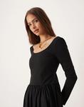 Платье-миди с длинными рукавами ASOS DESIGN черного цвета - фото 4