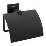 Держатель для туалетной бумаги Stick Cosmic с крышкой, матовый черный - фото