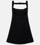 Твидовое мини-платье с бантом Patou, черный - фото