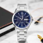 Часы CASIO Waterproof Stainless Steel Strap Mens Blue Analog, синий - фото 4