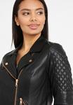 Кожаная куртка LASCANA Lederimitatjacke, черный - фото 4